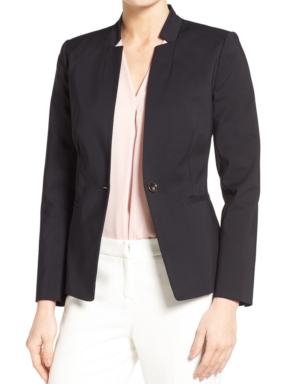Vince Camuto Black Women's Blazer with Notch Collar